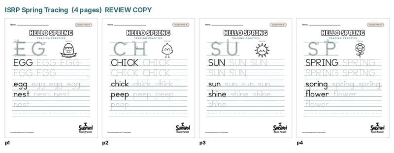 Free spring tracing worksheets printable for preschool and kindergarten