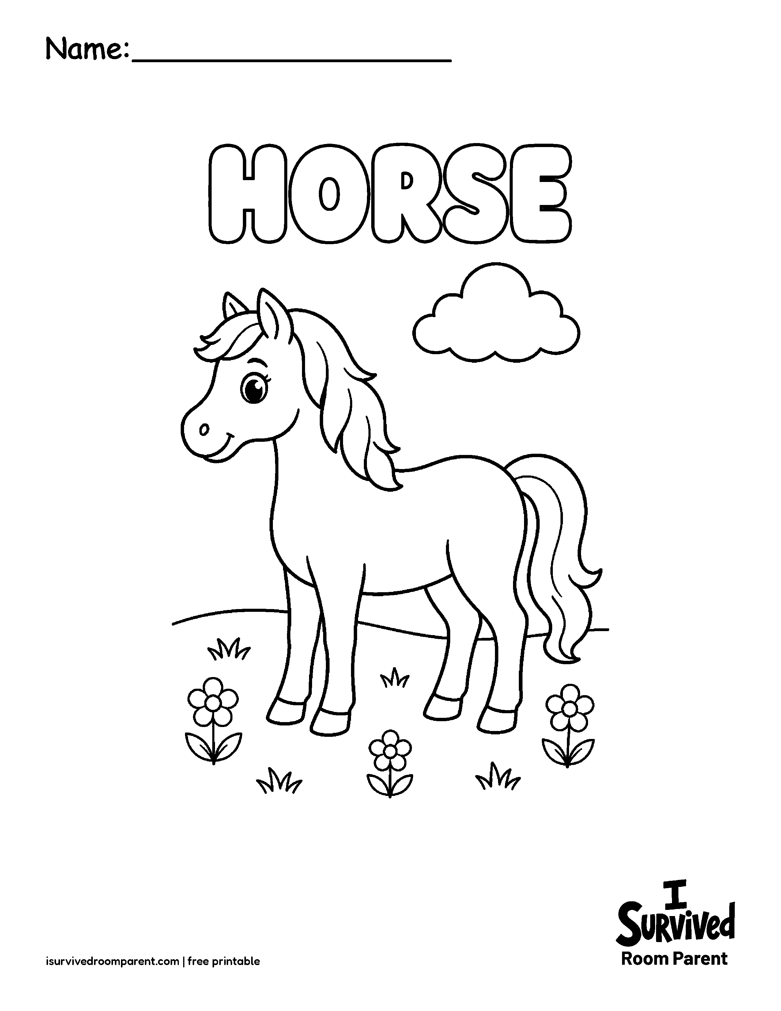 Horse coloring page 1