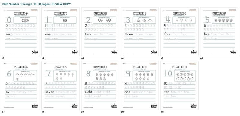 Free number tracing worksheets 0-10 printable for preschool and kindergarten