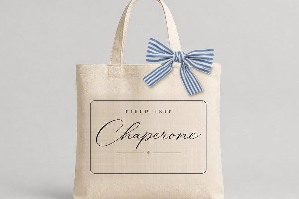Field trip chaperone script tote